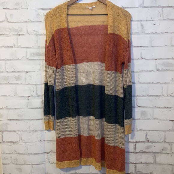 NEW Maurices color block open stitch duster - Picture 3 of 7